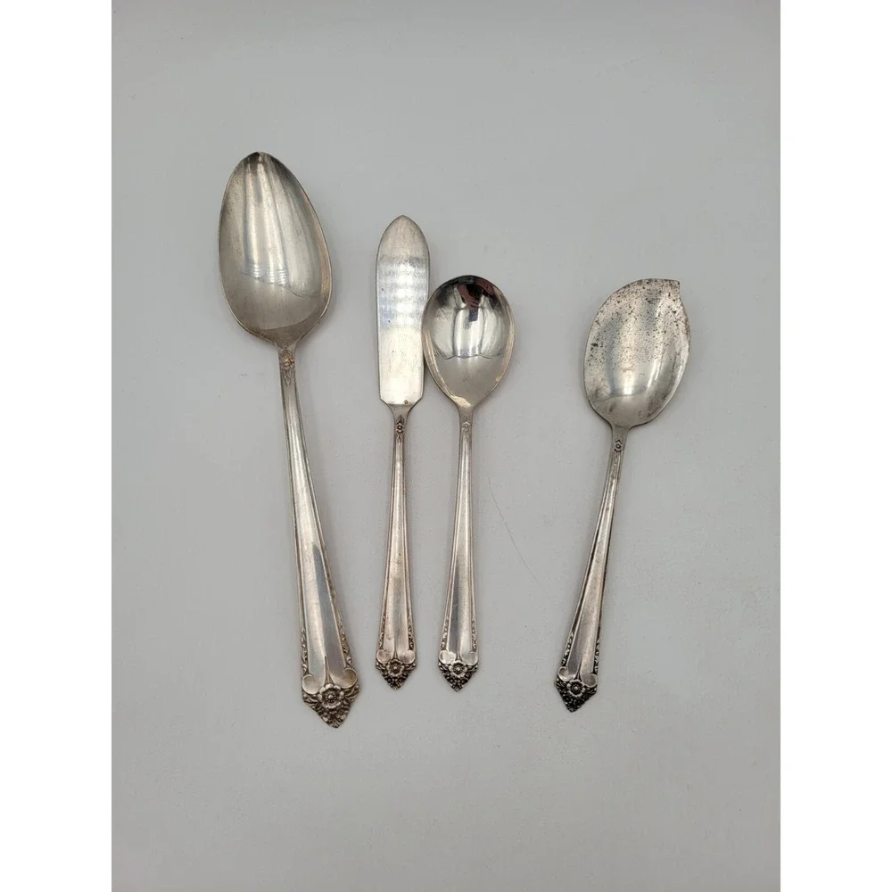 Rogers & Bro silverplate flatware Starlight Serving‎ Spoon Sugar Butter Jelly